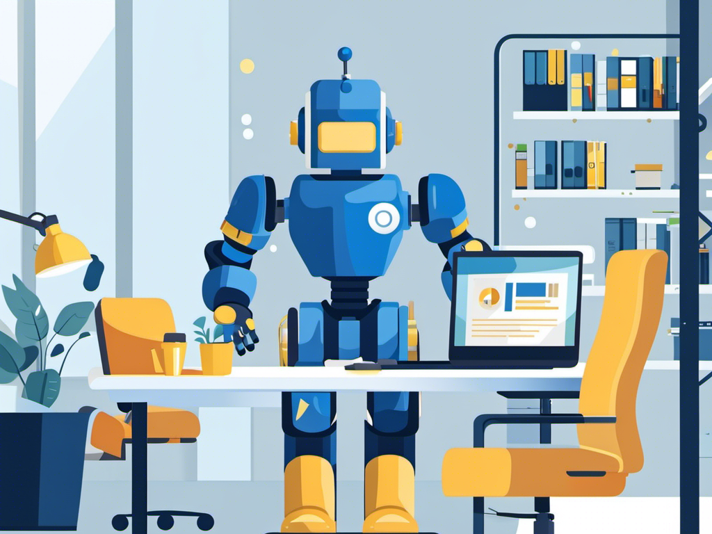 a blue  Robot worki img - Das Marketing der Zukunft (Ein Ausblick)